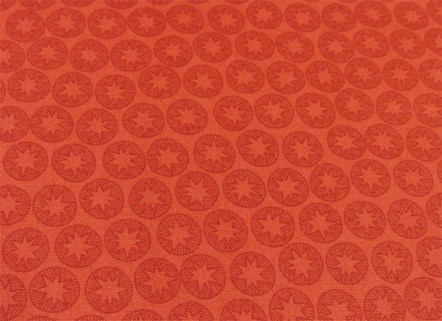 Preview: Patchworkstoff New Forest Sterne rot Nahansicht